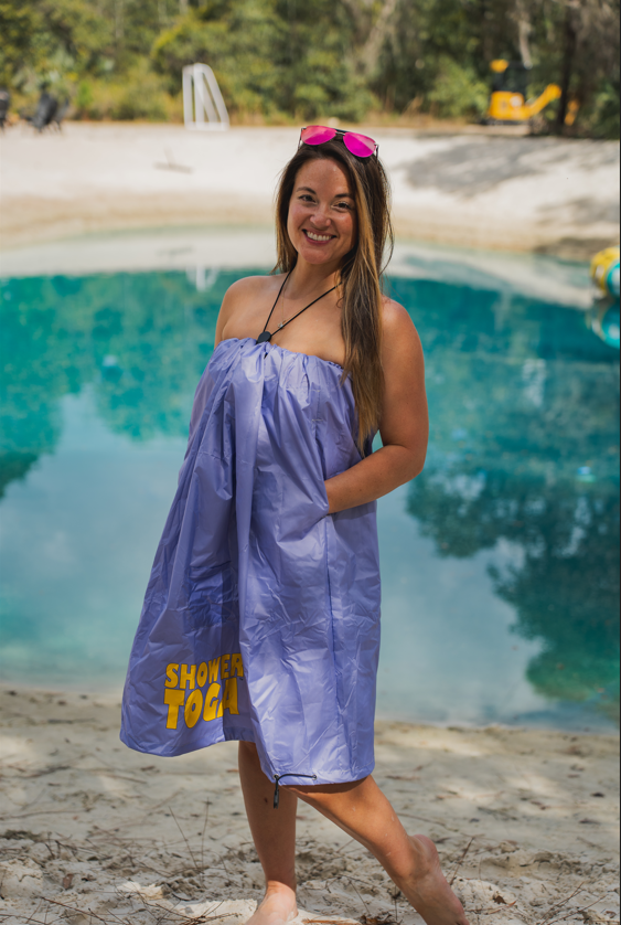 Purple shower toga