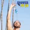 Shower Toga logo overlay on a colorful background