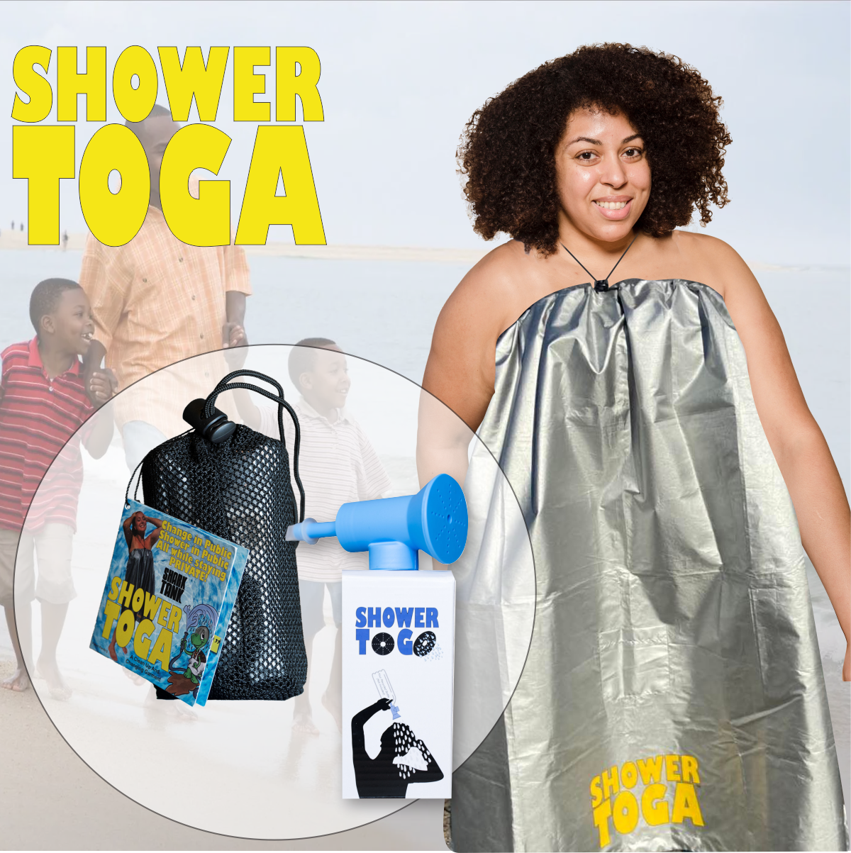 Outdoor Changing Robe & Portable Camping Shower Combo - Shower Toga ...